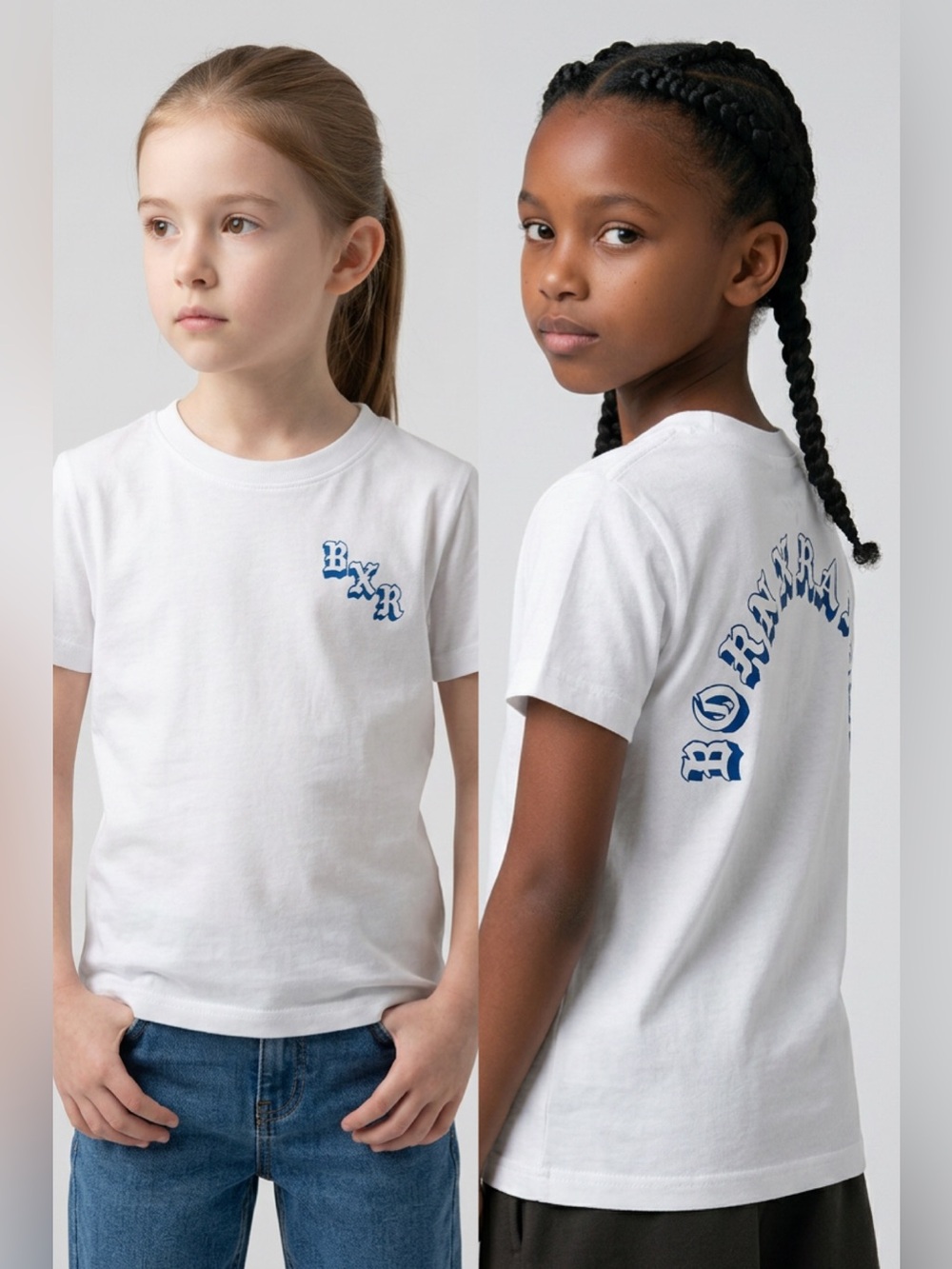 Born X Raised Behind The Arch Youth Tee White / Blue Size 8 / 10 - Streetwear
